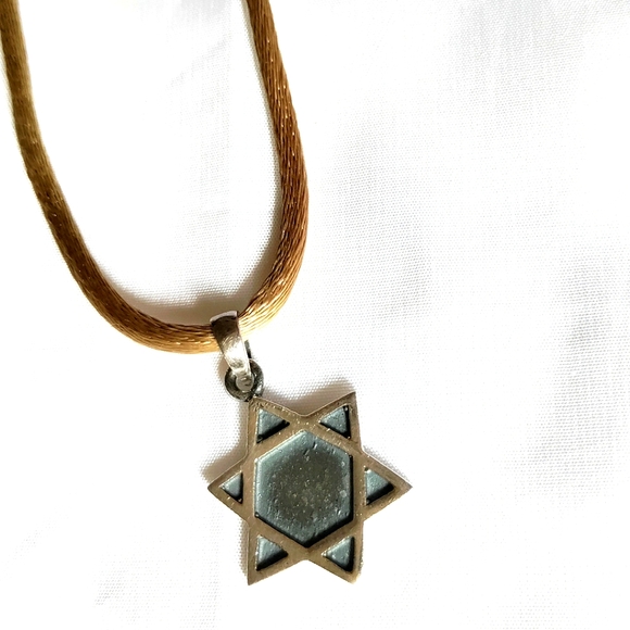 NEW .925 Sterling Silver Star of David Pendant Jewelry! Oxidized. Satin 16" Neck - Picture 4 of 6